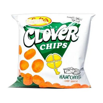 Picture of Leslies Clover Chips Ham Cheese Corn Snacks 60gm