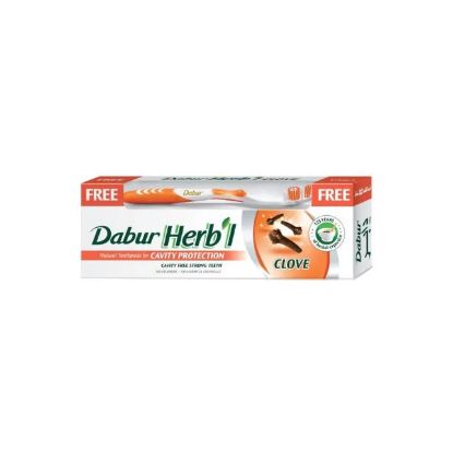 Picture of Dabur Toothpaste Herbal Clove With Toothbrush Cavity Protection 150gm