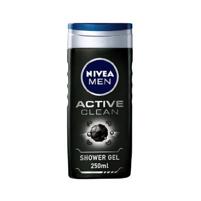 Picture of Nivea Men Shower Gel Active Clean For Body, Face & Hair 250ml