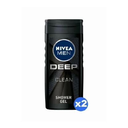 Picture of Nivea Men Shower Gel Deep Clean Body , Face & Hair 2x250ml