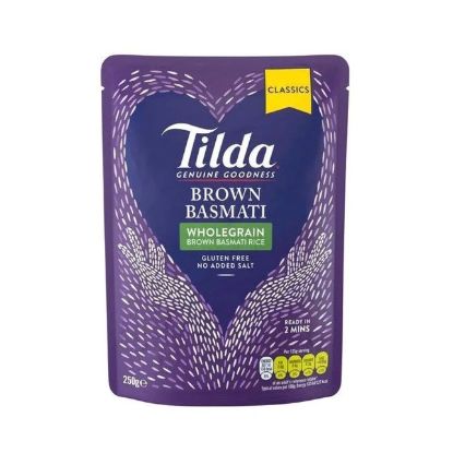 Picture of Tilda Brown Basmati Whole Grain Brown Basmati Rice No Added Salt 250gm