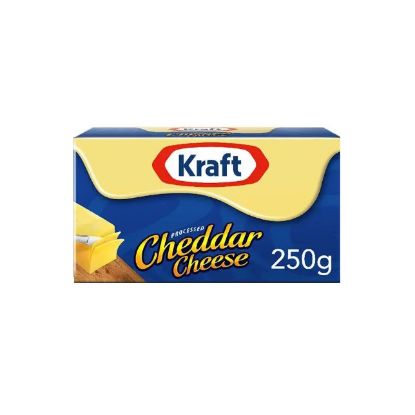 Picture of Kraft Processed Cheddar Cheese Block 250gm