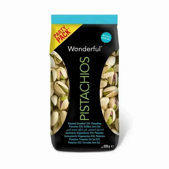 Picture of Wonderful Pistachios Xxl Roasted Unsalted Party Pack 220gm