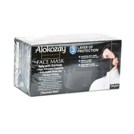 Picture of Alokozay Face Mask Adult Black 50's