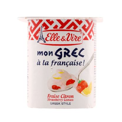 Picture of Elle & Vire Greek Yoghurt Strawberry/Lemon, 125gm