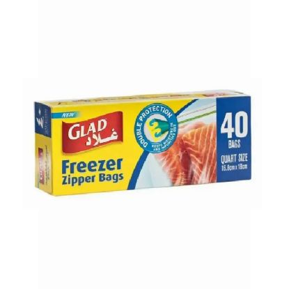 Picture of Glad Freezer Zipper Bags Quart Size 40's