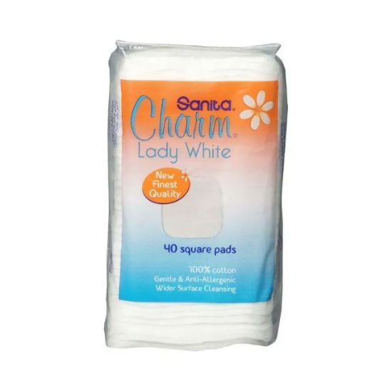 Picture of Sanita Charm Lady White Beauty Touch Square Pads 40's