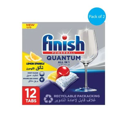 Picture of Finish Dishwashing Tablets Quantum Lemon 2x12's