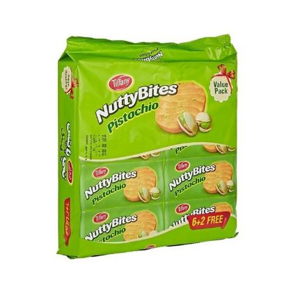 Picture of Tiffany Nuttybites Pistachio Biscuits 6+2 Value Pack 90gm