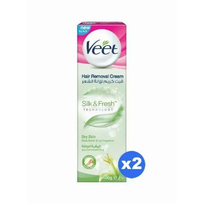 Picture of Veet Hair Removal Cream Silky Fresh For Dry Skin 2x100ml