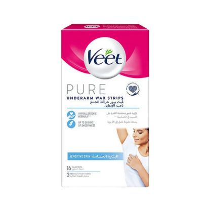 Picture of Veet Pure Underarm Wax Strips Sensitive Skin 16's