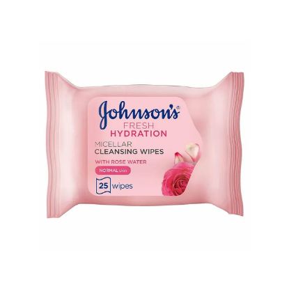 Picture of Johnson's Fresh Cleansing Wipes With Rose Water For Normal Skin 25Wipes