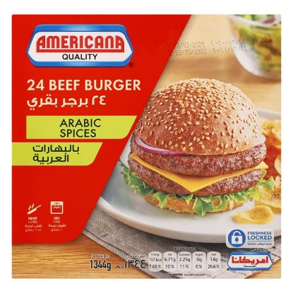 Picture of Americana 24 Beef Burgers Arabic Spices 1344gm
