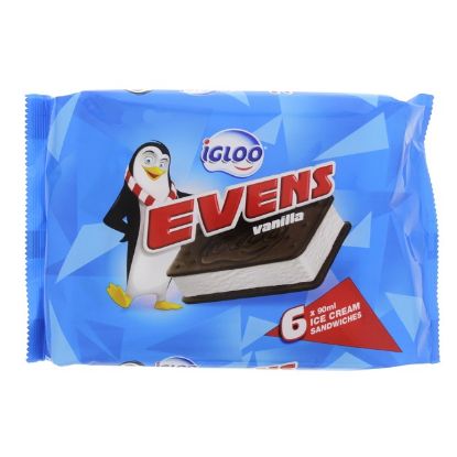 Picture of Igloo Evens Vanilla Ice Cream Sandwiches 6x90ml