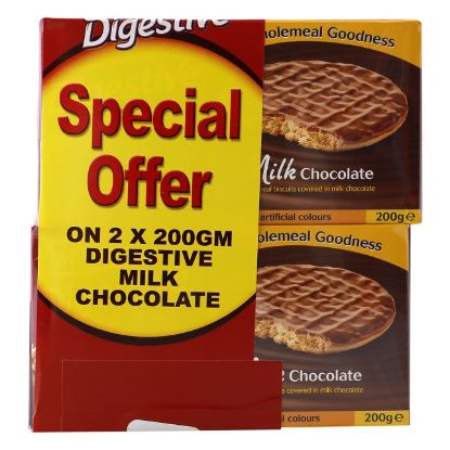 Picture of McVitie's Digestive Milk Chocolate 2X200gm