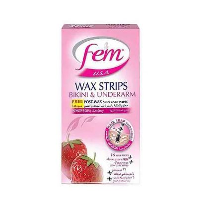 Picture of Fem Wax Strip Bikini & Underarm For Sensitive Skin 20 Strips