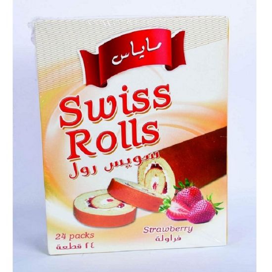 Picture of Maya's Cake Swiss Roll Strawberry 24x30gm