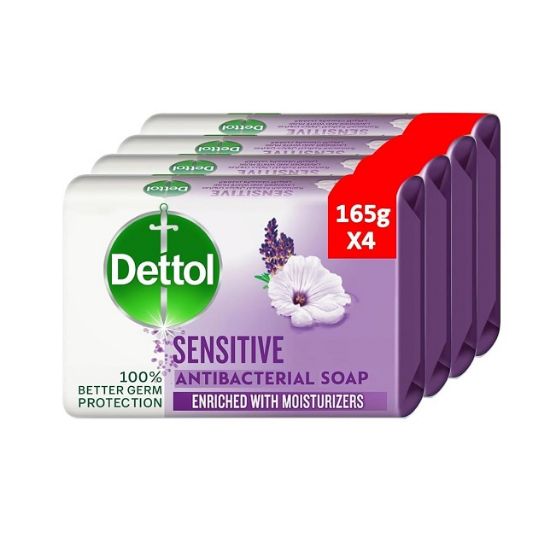 Picture of Dettol Sensitive Antibacterial Bar Soap 4x165gm