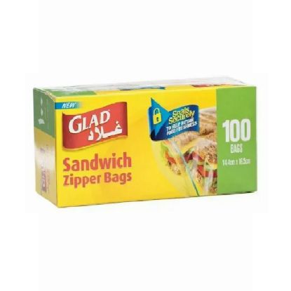 Picture of Glad Sandwich Zipper Bags 100's