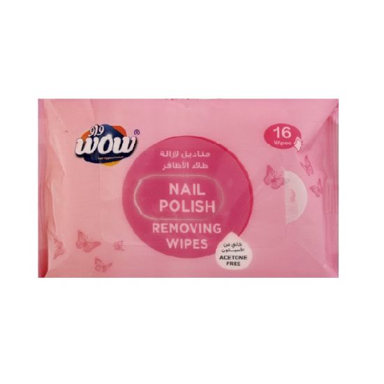 Picture of Wow Nail Polish Remover Wipes With Acetone Free 16Wipes