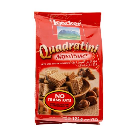 Picture of Loacker Quadratini Napolitaner Wafer Cookies 125gm