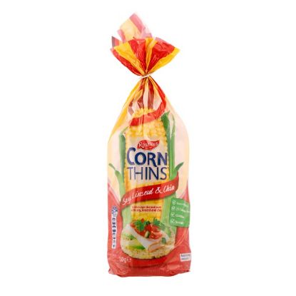 Picture of Real Foods Corn Thins Soy, Linseed & Chia 150gm
